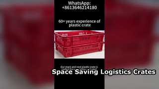 সবজি প্রদর্শনের জন্য স্ট্যাক এবং নেস্ট প্লাস্টিকের ক্রেট | বায়ুচলাচল সুপারমার্কেট স্টোরেজ সমাধান