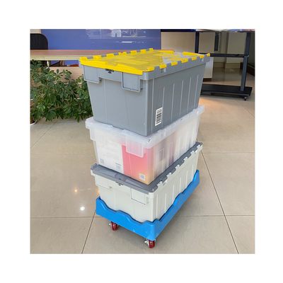 কেনা 550*370*350mm সুবিধাজনক সঞ্চয়স্থান এবং পরিবহন জন্য Nestable প্লাস্টিকের সরানো বক্স অনলাইনে উৎপাদন