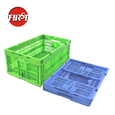 কেনা 600x400x255mm ভাঁজযোগ্য ভাঁজযোগ্য প্লাস্টিক স্টোরেজ ক্রেট স্ট্যাকিং লজিস্টিক প্যাকেজিং অনলাইনে উৎপাদন