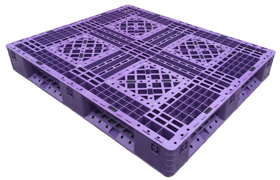 কেনা স্ট্যাকযোগ্য নীল প্লাস্টিকের প্যালেট 1200x1000 মিমি 4 ওয়ে এন্ট্রি একক মুখের স্টাইল অনলাইনে উৎপাদন