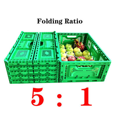 কেনা Collapsible Plastic Crate Manufacturer Stackable Storage Fruit And Vegetable Crate 600*400 Folding Crate অনলাইনে উৎপাদন
